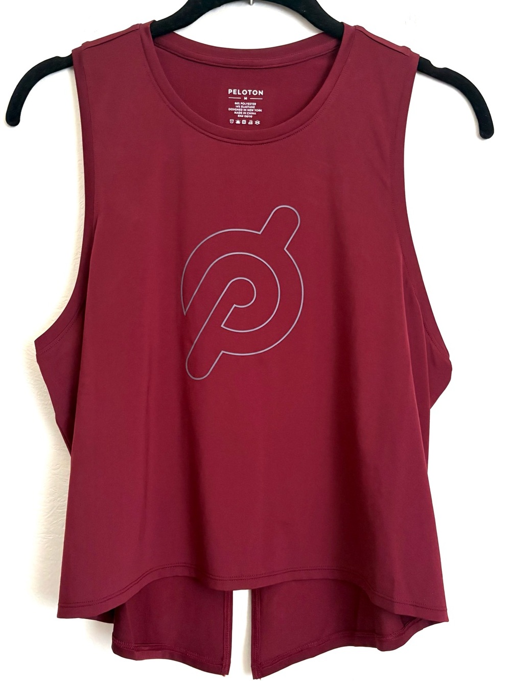 Peloton Distance Split Back Tank Activewear Running Tennis Maroon Red Sz M